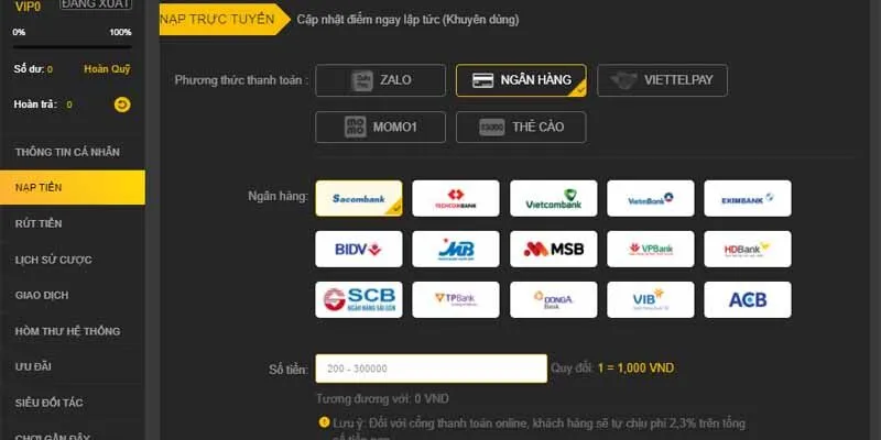 Các phương thức nạp tiền an toàn nhất tại 888B